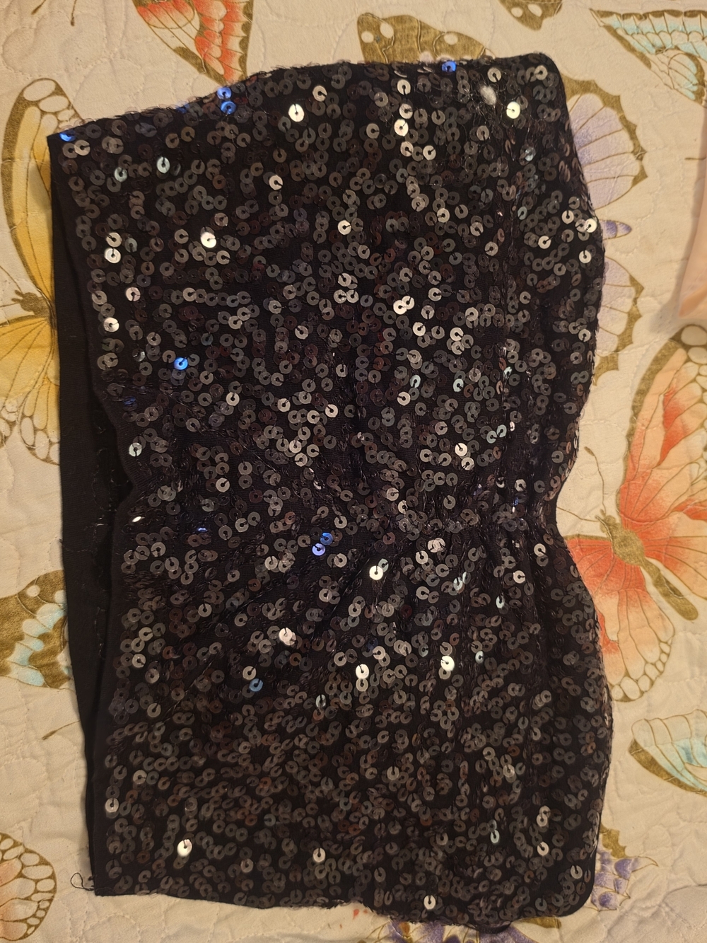 Express Black Sequin Mini Tube Top